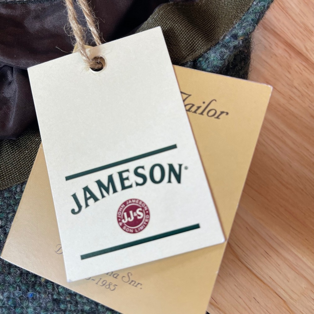 NWT Hanna Hats of Donegal Green Tweed Wool Flat Cap Jameson Ireland Mens Large - Picture 8 of 16